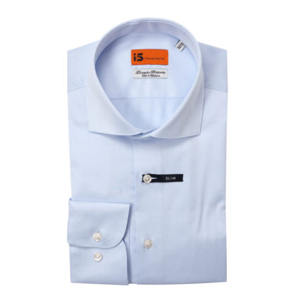 Chemise business bleu ciel col italien