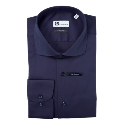 Chemise business marine col italien