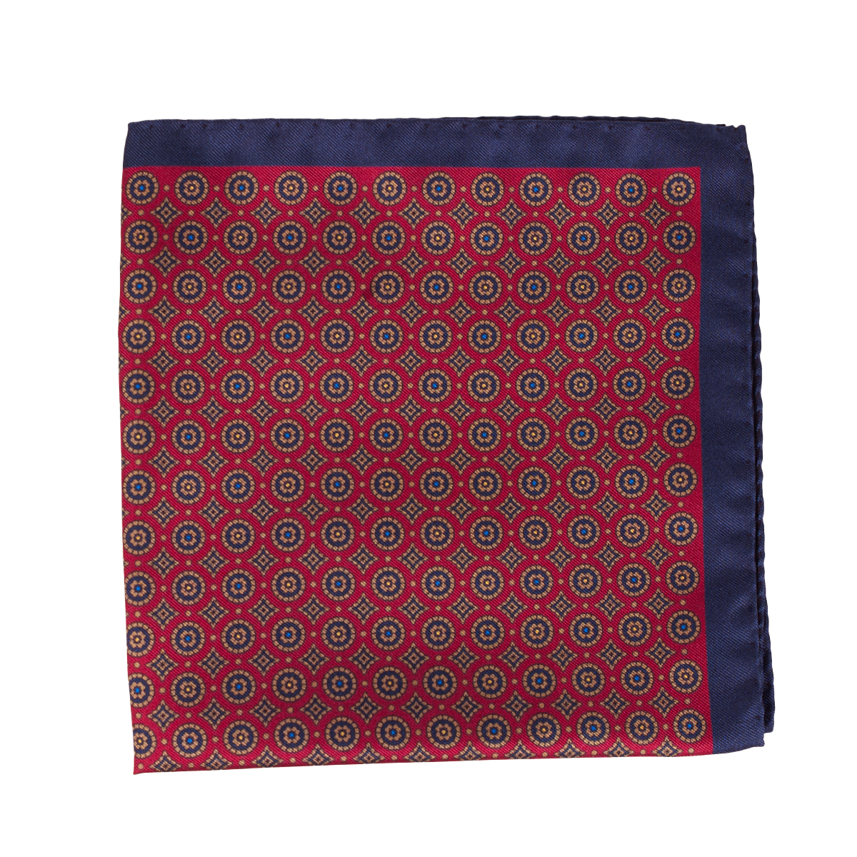 Pochette bordeaux avec motifs en soie